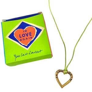 VTG Yves Saint Laurent YSL In Love Again Gold Heart Pendant Necklace